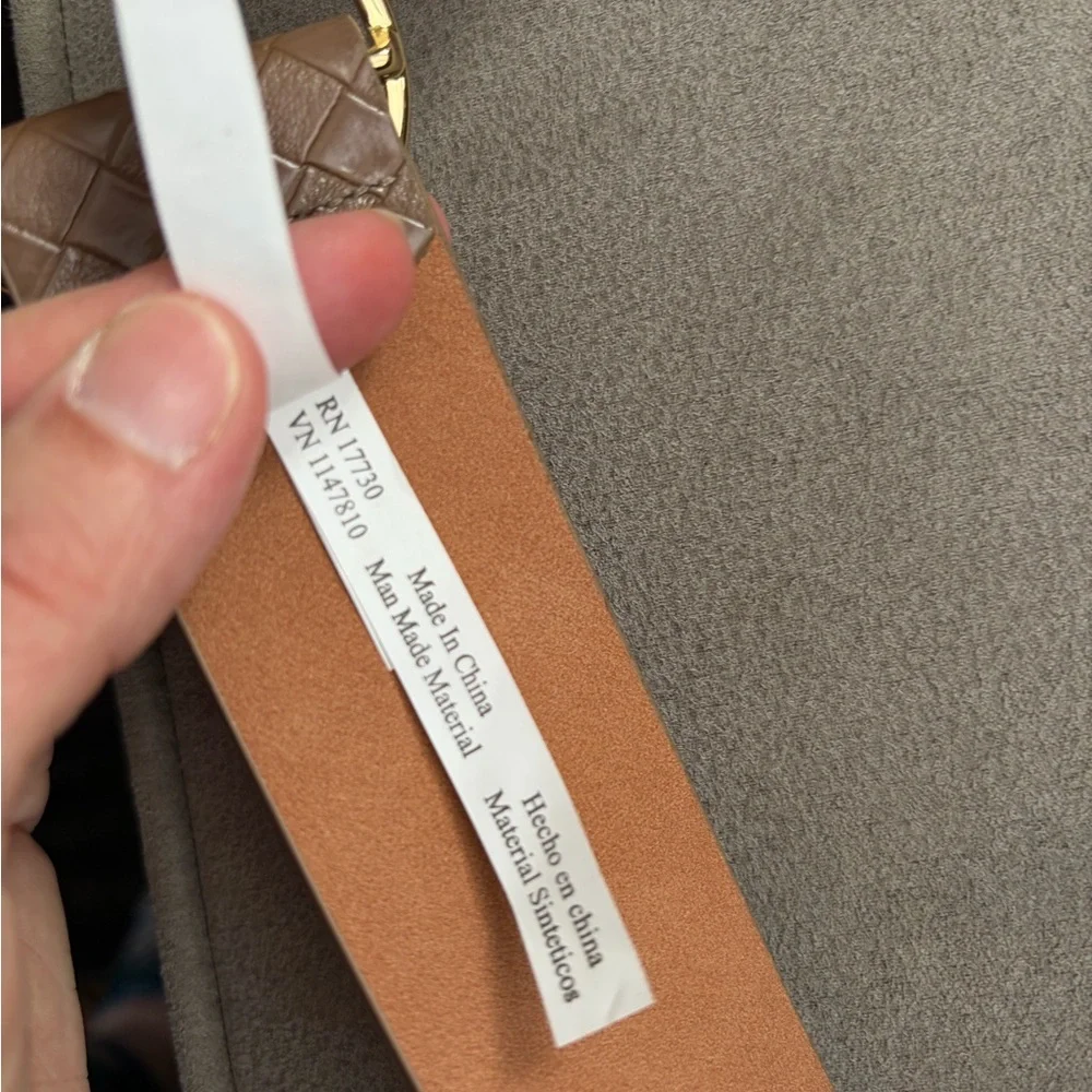 a new day Brown Woven‎ Belt with Gold Buckle